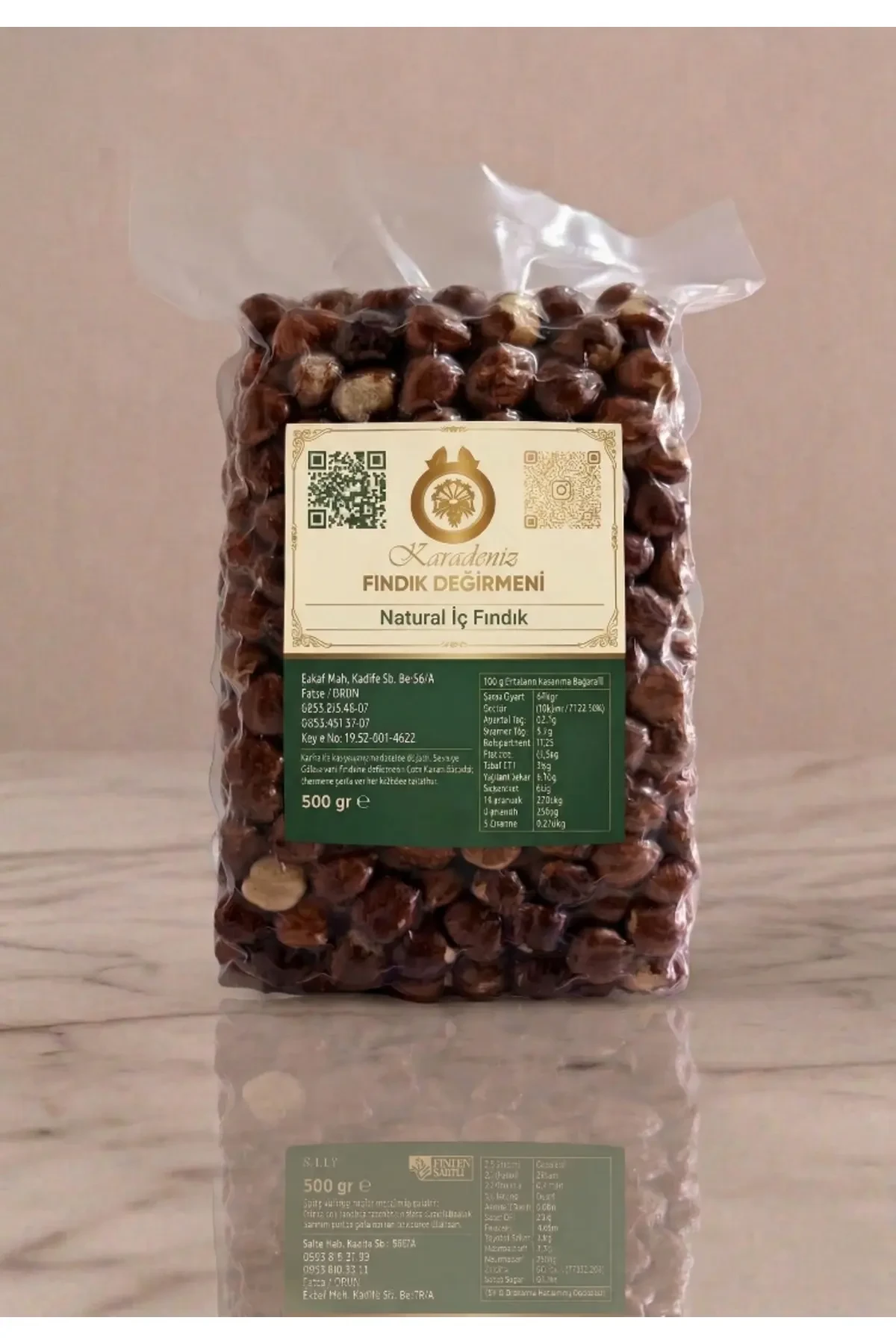 Natural Çiğ İç Fındık 500gr