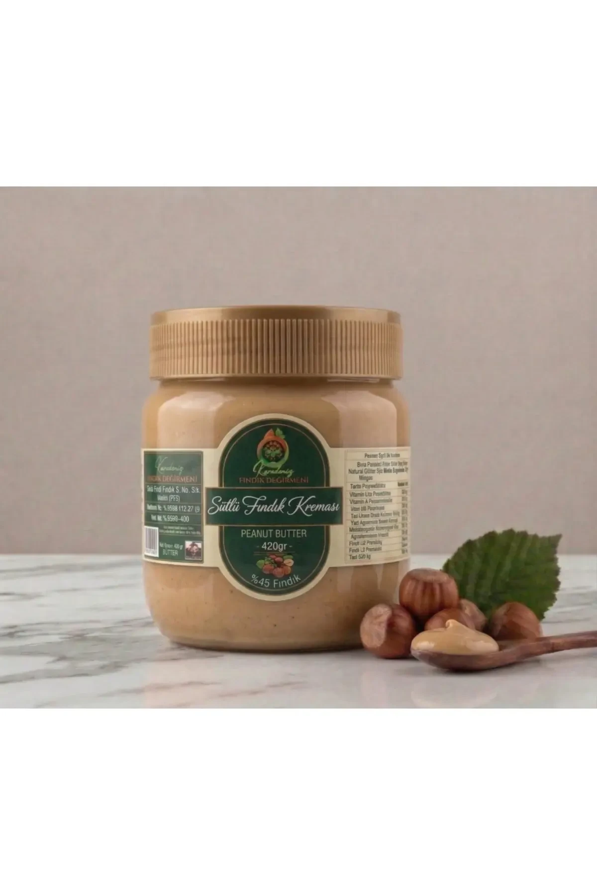 %45 Fındık Parçacıklı Sütlü Fındık Kreması 420 Gr
